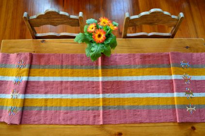 11. $40.00 Measure: 15.5" x 60" (plus fringe) Hand washable. Amount available: 1 unit From San Gaspar Chajul, Quiché. Woven by Ixil-Maya women, of Asociación Chajulense.